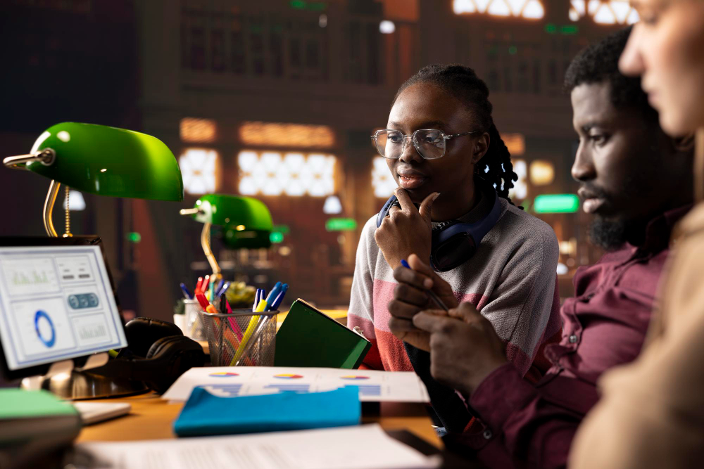 A team looking into a screen to fix product operations issues in product teams