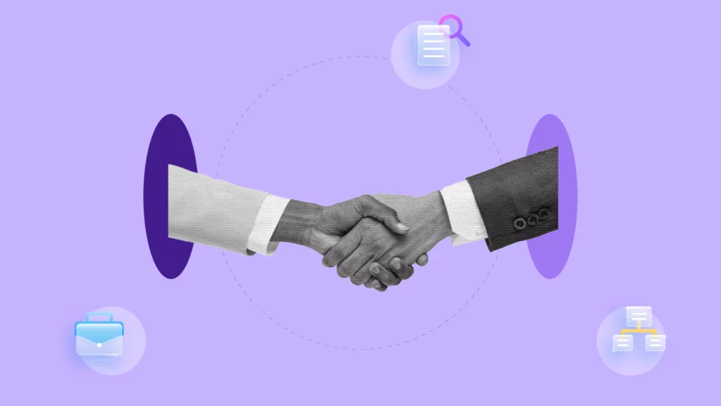 an image of two hands sprouting out of different corners to indicate congratulations " land your first product manager role"